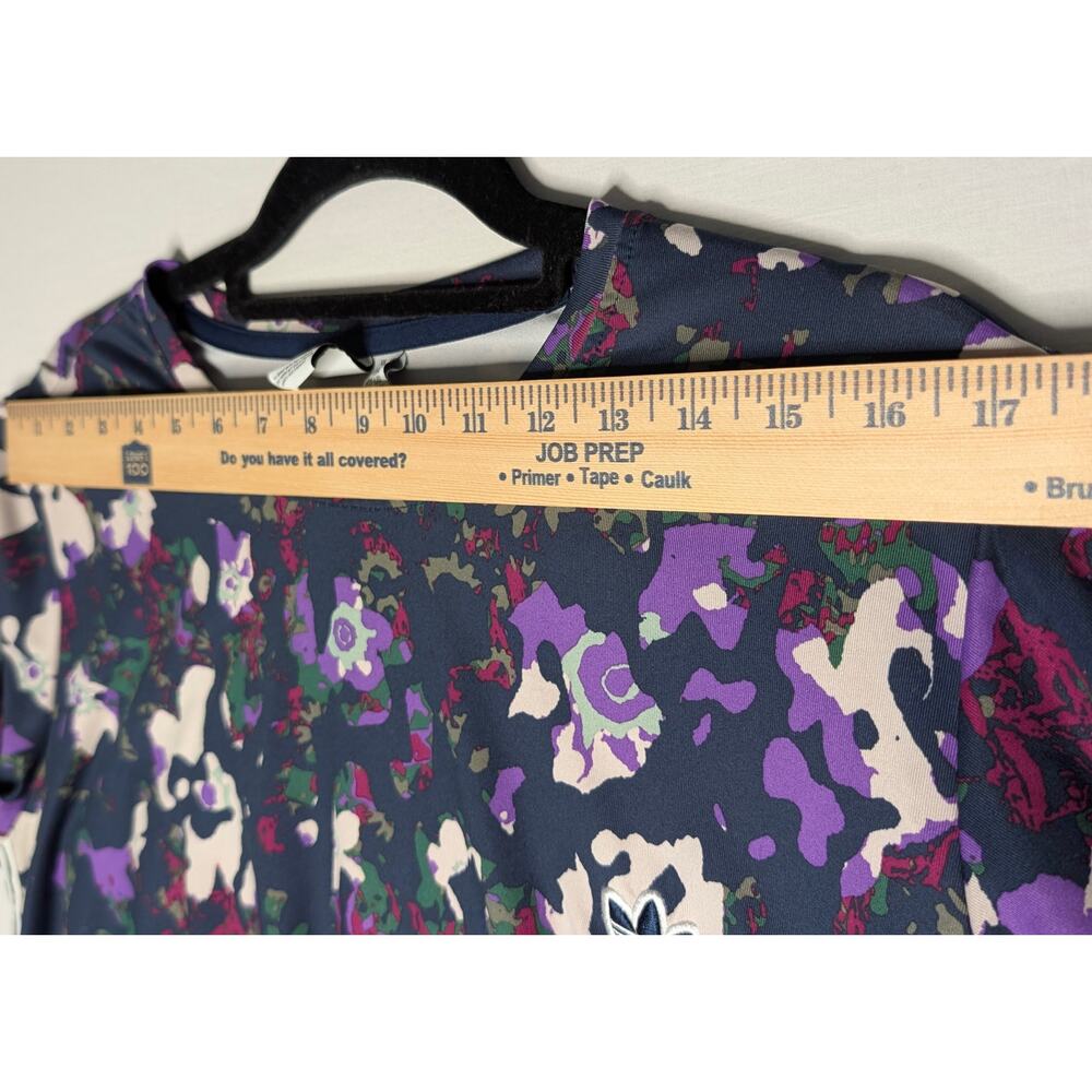 Adidas Originals Abstract Floral Camo T-Shirt Dress 3-Stripes Trefoil Women's L - Picture 8 of 11